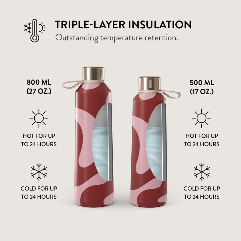 بورجا زجاجة مياه بورغا. حافظ على مشروباتك في درجة الحرارة المثالية وعلى أناقتك لا تشوبها شائبة، سواء في صالة الألعاب الرياضية أو المكتب أو في الهواء الطلق (مرن) (500 مل) - Image 5